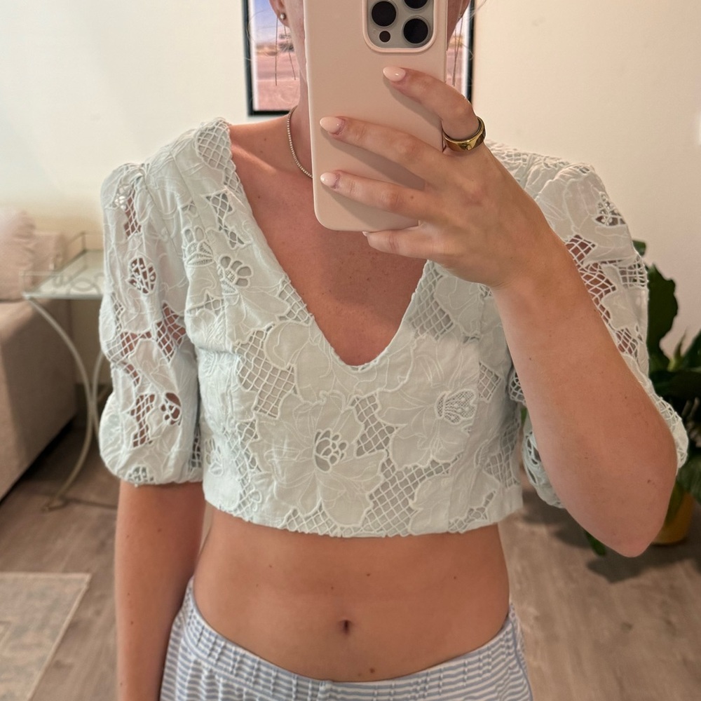 Karina Grimaldi | Blue Crop Top
